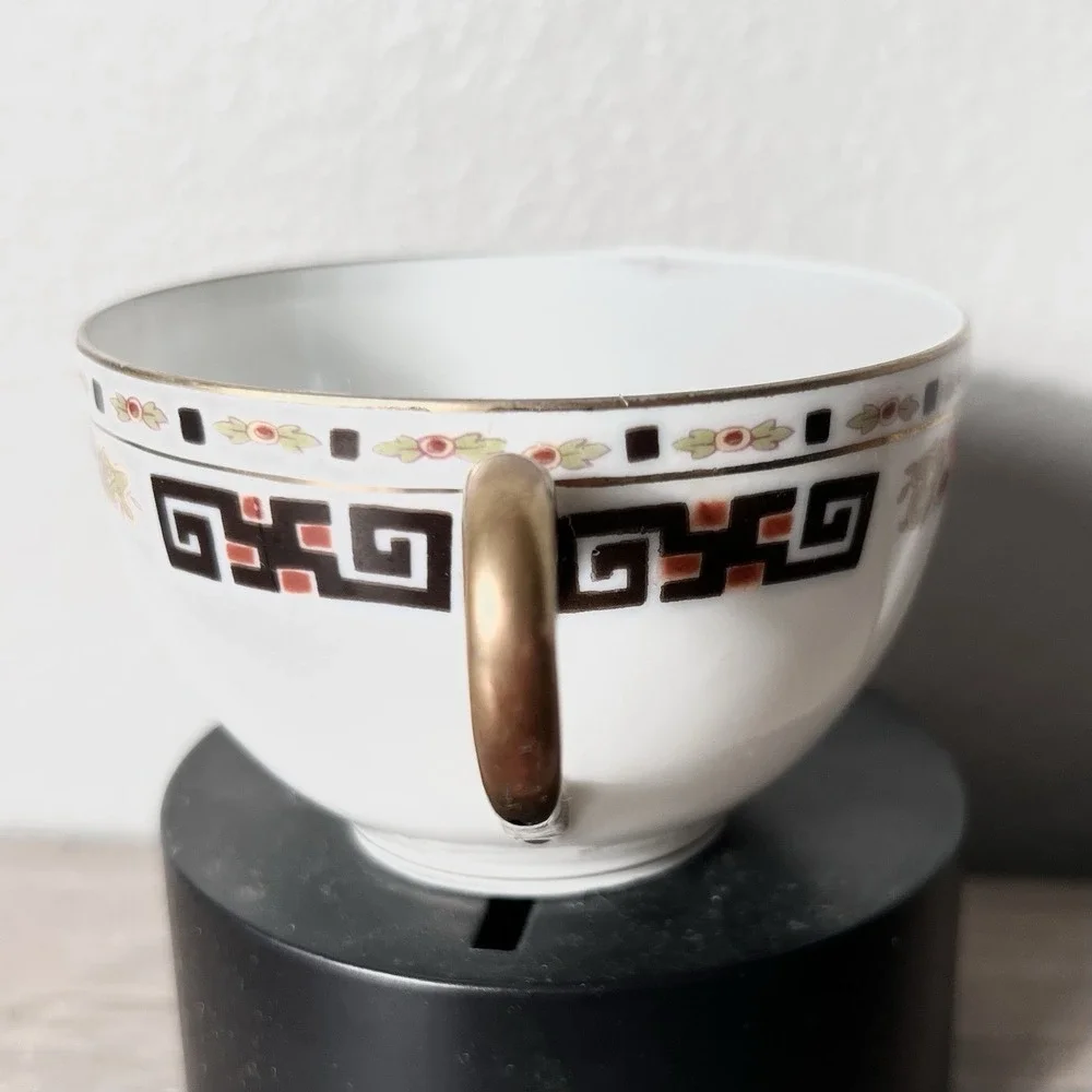 Antique T&V Limoges France Teacup Gold‎ Handle Greek Key 1907–1930